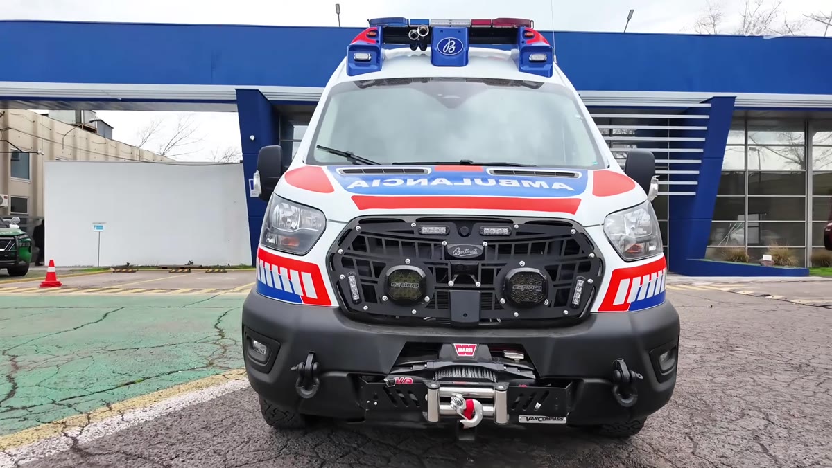 Vista 360 del exterior de la ambulancia RTT Bertonati